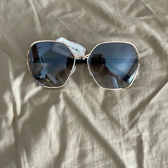 Tahari Accessories New Tahari Hexagon Gold Sunglasses Black